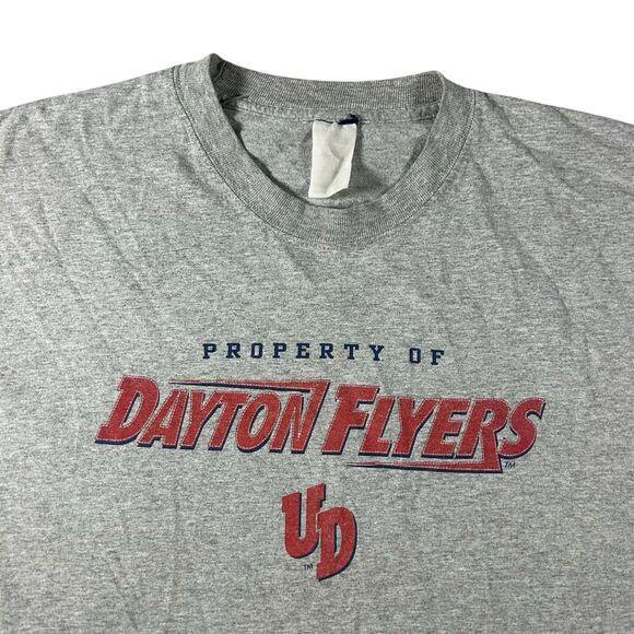 Vtg University Of Dayton Flyers Graphic Shirt Men’s Large Retro Logo UD Gray Y2K - Picture 1 of 10